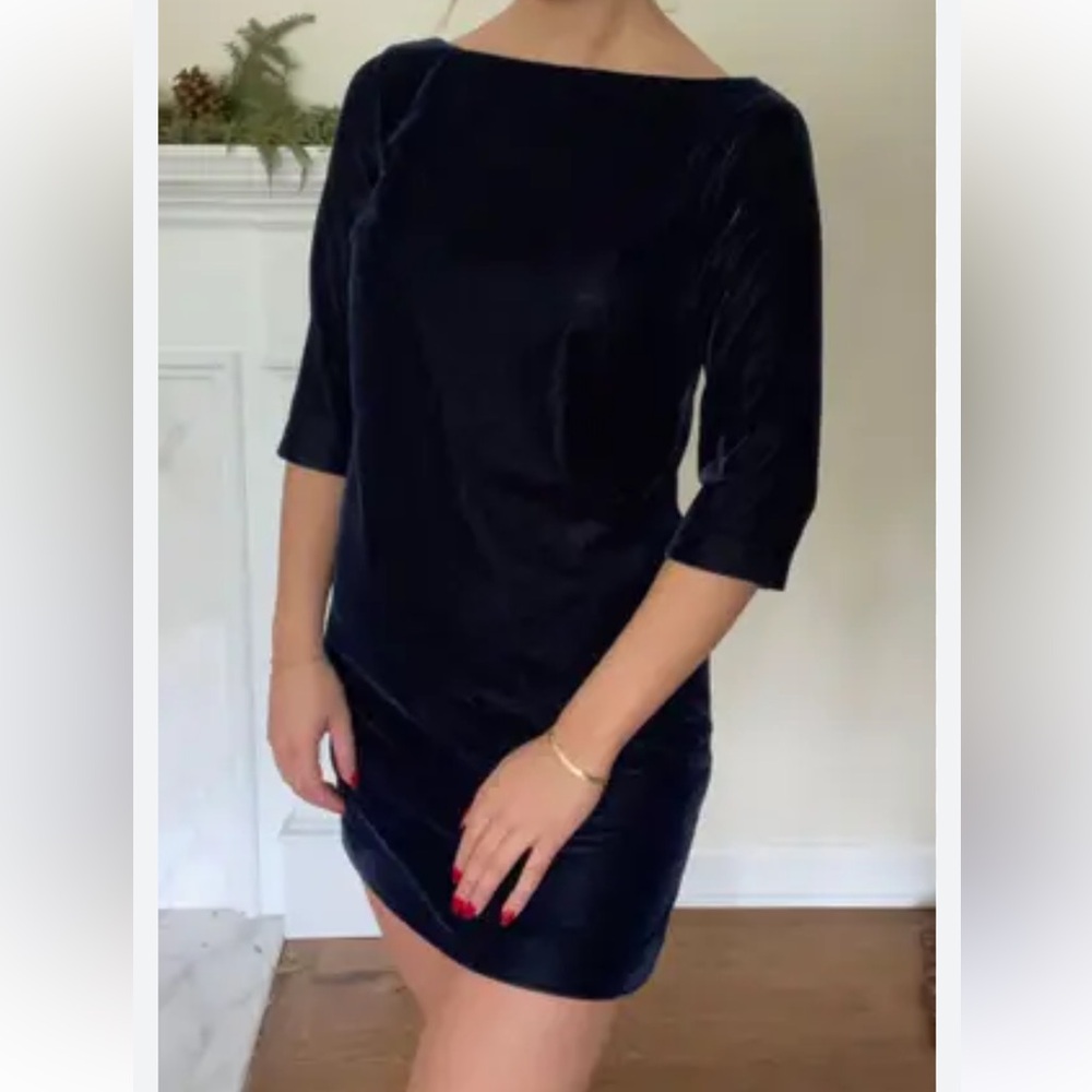 Banana Republic Navy Blue Velvet Dress